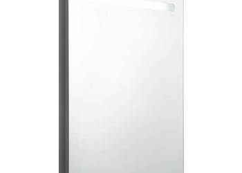 Szafka łazienkowa z lustrem LED szara z połyskiem 60x11x80 cm WM-326506