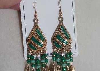 Kolczyki pióra zielone