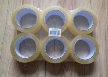 6x Taśmy pakowe przylepne przezroczyste 48mmx90m klej akryl, BOPP, 65907038