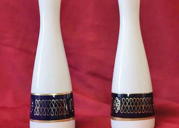 Para wazonów porcelanowych Echt Kobalt – Made in GDR – vintage – złocenia