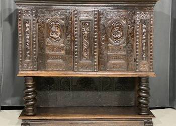 Antyczny rzeźbiony kredens komoda szafka, XVIII/XIX wiek