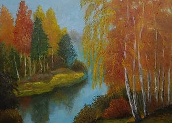 Obraz olejny "Pejzaż jesienny"