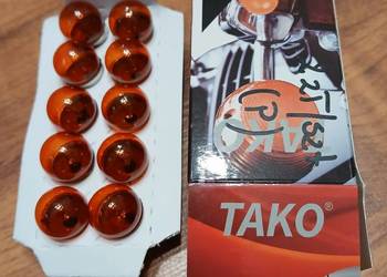 ŻARÓWKA 12V 10W G18 BA15S ŻÓŁTA  TAKO BEZ EEC