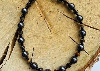 Bransoletka kamień hematyt i tygrysie oko