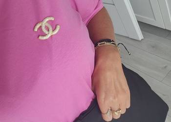 Broszka złota chanel piękna nowa cyrkonie