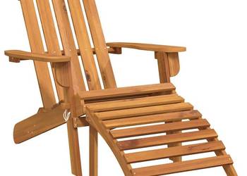Krzesło ogrodowe Adirondack z podnóżkiem, lite drewno akacjowe（316831）