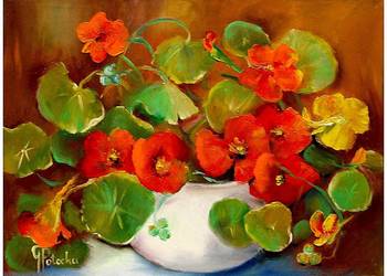 Nasturcje  obraz olejny  40-30 cm dostępny