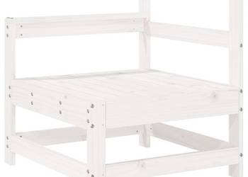 Ogrodowa sofa narożna biała lite drewno sosnowe WM-825500
