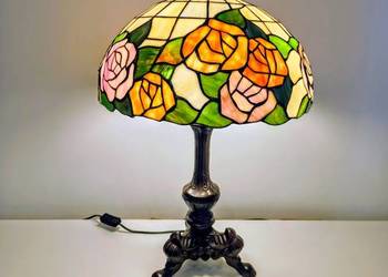 Tiffany lampa witrażowa stołowa stojąca "kwiaty"