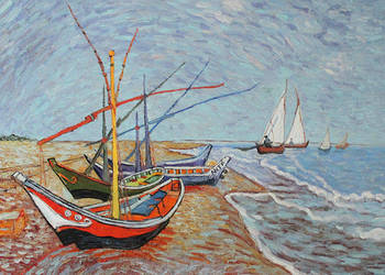 Prezent dla wujka Obraz Łodzie rybackie - Vincent van Gogh
