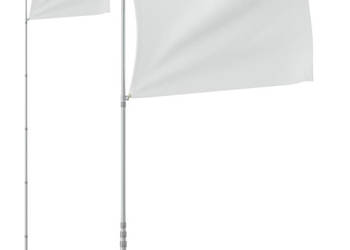 Teleskopowy maszt flagowy srebrny 555 m aluminium WM-153563