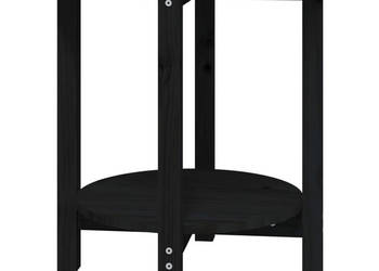 Stolik kawowy czarny Ø 55x60 cm lite drewno sosnowe WM-822356
