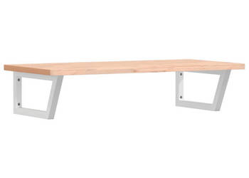 Półka ścienna pod umywalkę stal i lite drewno bukowe WM-3302434