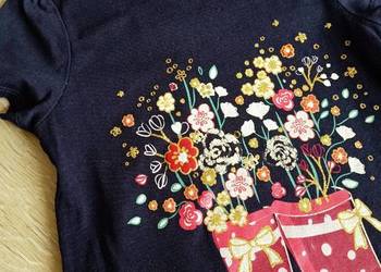 Koszulka t-shirt dziewczęcy granatowy 98