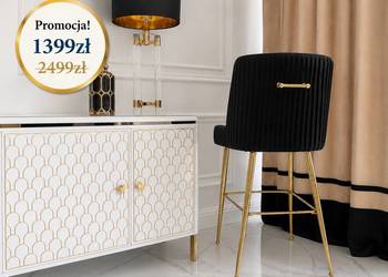 Nowoczesny hoker  czarny złoty glamour