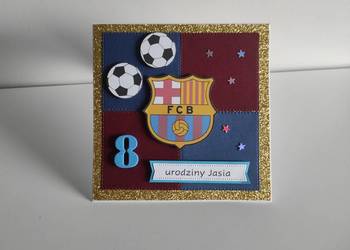 Personalizowana kartka ręcznie robiona na urodziny FC Barcelona