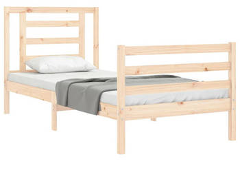 Rama łóżka z wezgłowiem lite drewno 90x200 cm WM-3194686