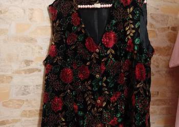 (48/50) (4XL/5XL) Aksamitna, Bogato zdobiona kamizelka z Londynu