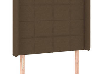 Zagłówek do łóżka z LED ciemnobrązowy 93x16x118/128 cm tkanina WM-3124033