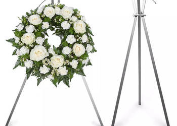 Srebrny stojak na wieńce 100 cm