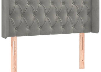 Zagłówek do łóżka z LED jasnoszary 103x16x78/88 cm aksamit WM-3123614