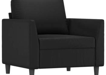 Fotel czarny 60 cm obity sztuczną skórą WM-359323