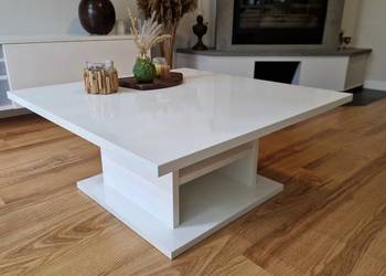 Stolik kawowy biały połysk 90x90x40