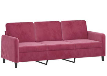 Sofa 3-osobowa winna czerwień 180 cm obita aksamitem WM-359456