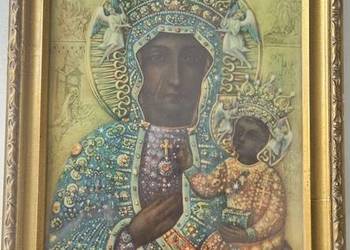 Stary obraz ikona Matki Boskiej Częstochowskiej