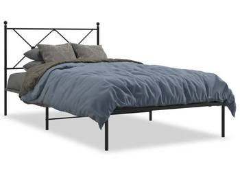 Łóżko Metalowe Czarne Rama Łóżka Ze Stelażem 107x203 cm WM-376498