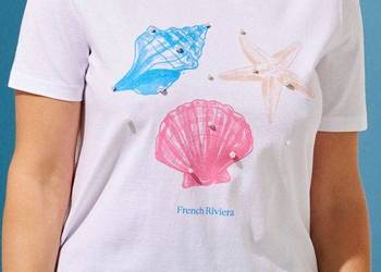 biały t-shirt z nadrukiem Sinsay