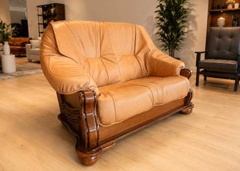 Nowa Kanapa Stylowa PARYS / Skóra Naturalna / -50% / Dąb / MEBLE PYKA