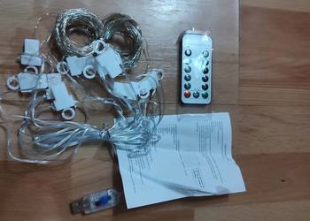Zestaw kurtyny świetlnej LED z pilotem 3m na USB