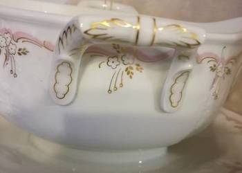 Komplet. Porcelana stara Alka Kunst Bavaria. Sosjera i świec