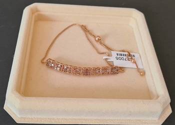 Bransoletka, srebro złocone złotem 18k Vermeil, z diamentami szampańskimi