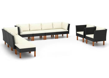 10-cz. zestaw wypoczynkowy do ogrodu rattan PE i eukaliptus WM-3082091