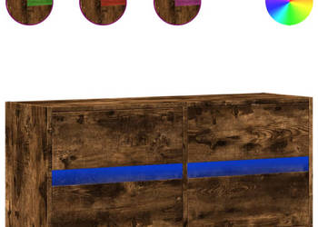 Ścienna szafka TV z LED przydymiony dąb 100x31x45 cm WM-852296