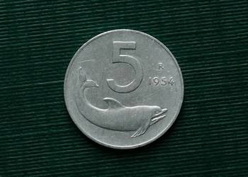 WŁOCHY - 5 lirów (1954r.) WŁOCHY - 5 lirów (1954r.)