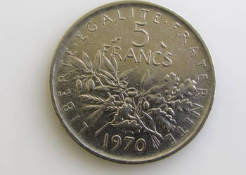 Moneta 5 Francs franków 1970 ( Francja )