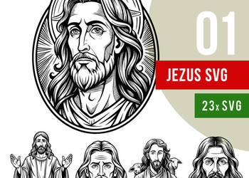 Kliparty wektorowe SVG „Jezus” – 23 pliki do piaskowania, grawerowania i DI