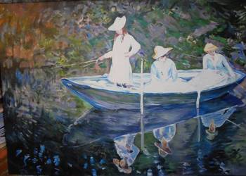 Kopia obrazu Claude Moneta „Łódź w Giverny ”