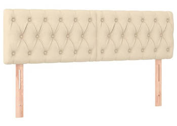 Zagłówek do łóżka z LED kremowy 144x7x78/88 cm tkanina WM-3121951