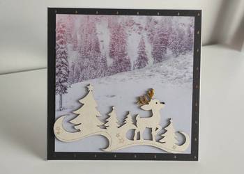 Kartka ręcznie robiona Boże Narodzenie renifer Kartka ręcznie robiona Boże Narodzenie renifer