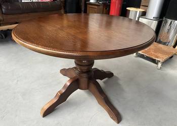 Masywny dębowy stół okrągły 105cm- meble holenderskie