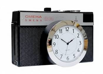 Zegar na półkę biurko jak aparat fotograficzny loft SMENA 8M retro vintage