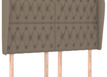 Zagłówek uszak taupe 147x23x118/128 cm tkanina WM-3118294
