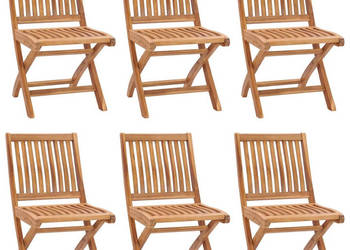 Składane krzesła ogrodowe 6 szt. lite drewno tekowe WM-3072805