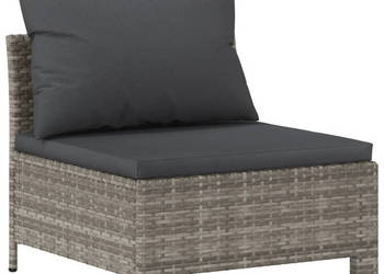 Środkowy moduł sofy z poduszką szary rattan PE WM-362694