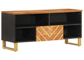 Szafka pod TV brązowo-czarna 100x335x46 cm lite drewno mango WM-356799