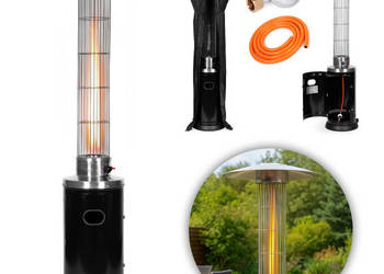 Ogrzewacz parasol gazowy grzejnik 9 kW szklany na ogród patio reduktor wąż…